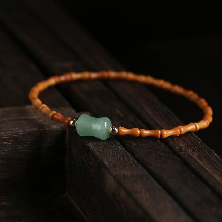 Bracelet porte-bonheur en aventurine verte naturelle avec noyau d'olive et pierres de Buddha Stones