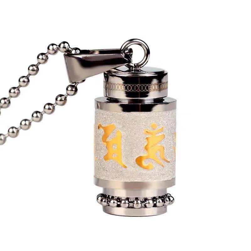 Collier pendentif amulette de sagesse en acier titane avec Buddha Stones tibétaines Om Mani Padme Hum Shurangama Mantra - image 17