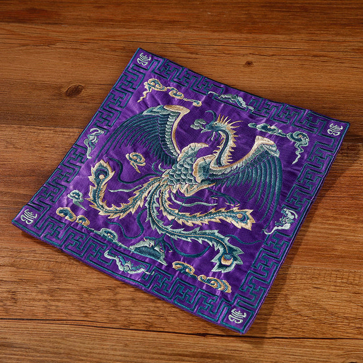 Buddha Stones Pierres Grue Phénix Dragon Kirin Dessous de verre carré Kung Fu