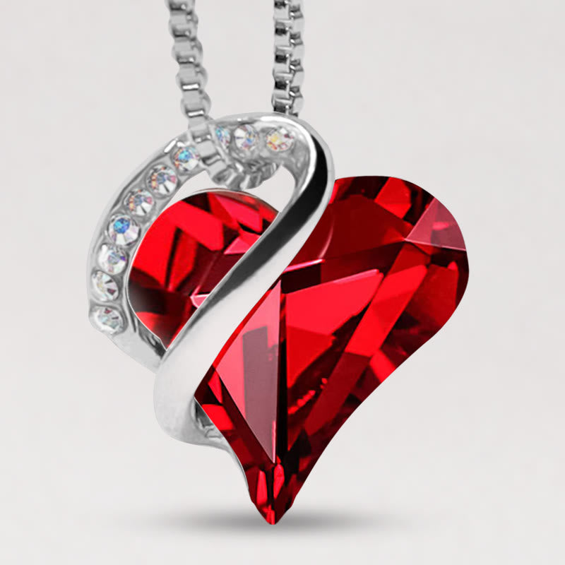Collier pendentif énergie de guérison pierre de naissance coeur amour Buddha Stones - 01 janvier et juillet - Rouge rubis de Siam - image 0