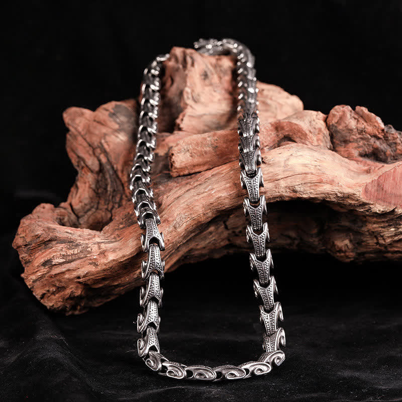 Collier pendentif de protection en acier titane avec motif de dragon et Buddha Stones - image 4