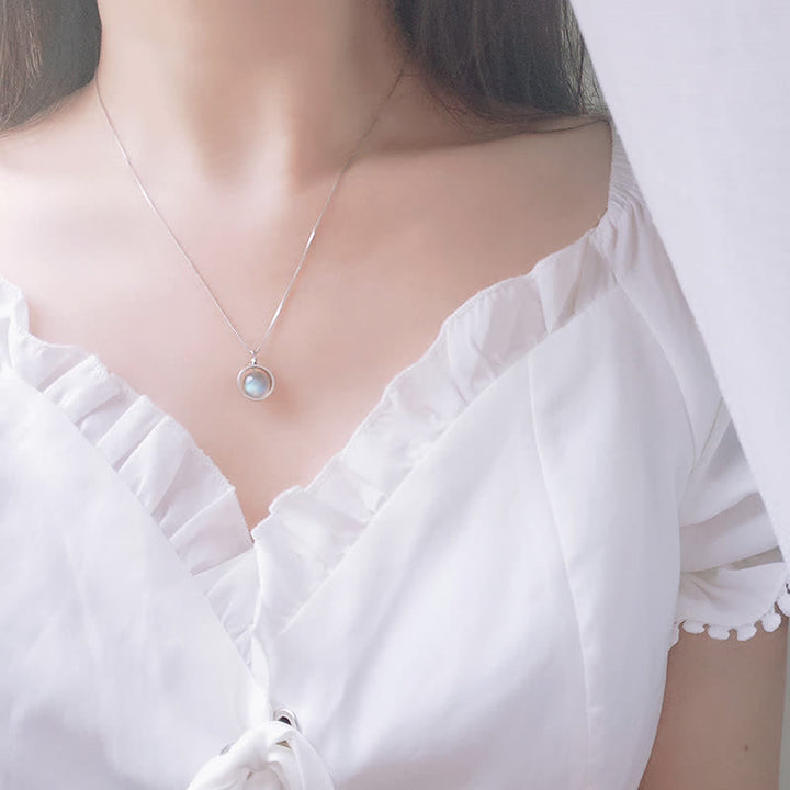 Buddha Stones pendentif rotatif en argent sterling 925 avec pierres de lune et planète d'amour - image 3