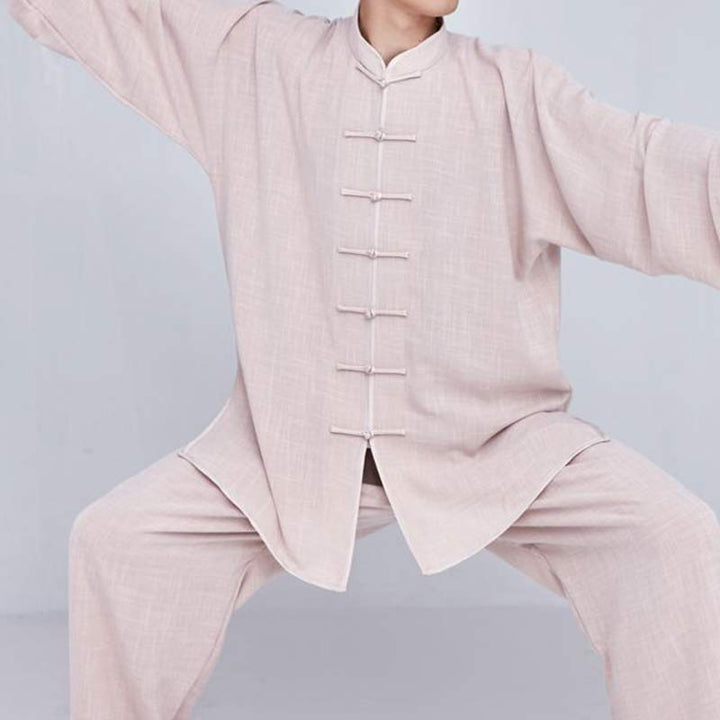 Ensemble de vêtements unisexe brodés Buddha Stones, méditation, prière zen, Tai Chi spirituel, Qigong - manches longues kaki - US14，UK/AU18，EU46 (3XL) - image 9