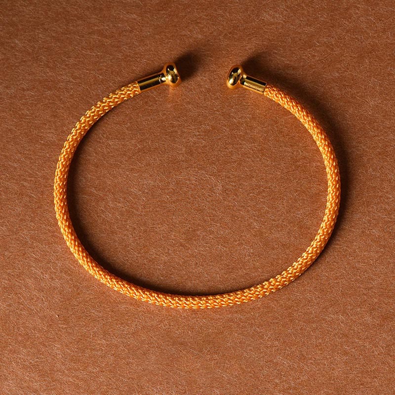 Bracelet manchette tressé fait main avec Buddha Stones au design simple - Orange - image 22