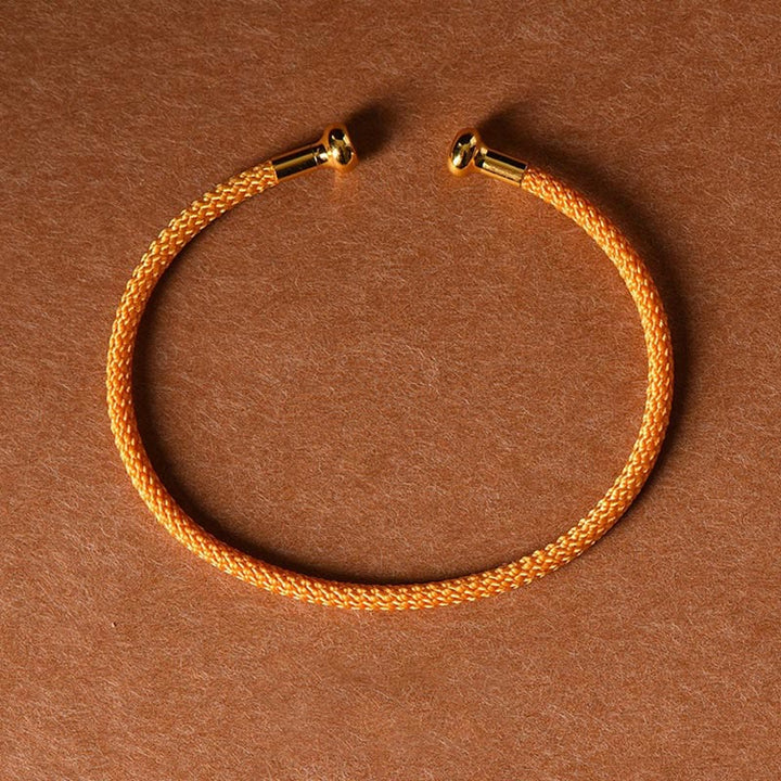 Bracelet manchette tressé fait main avec Buddha Stones au design simple - Orange - image 22