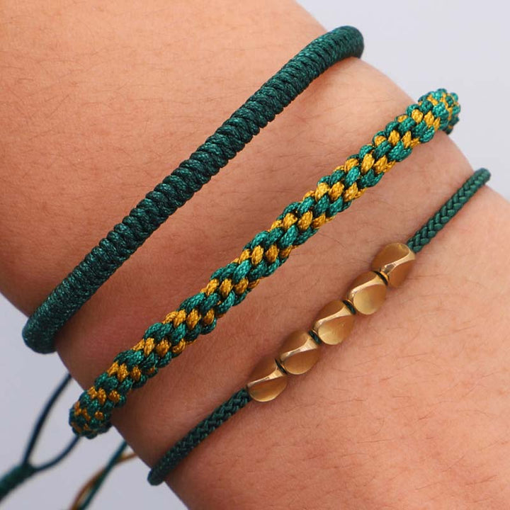 Ensemble de 3 bracelets tibétains en Buddha Stones avec protection et chance