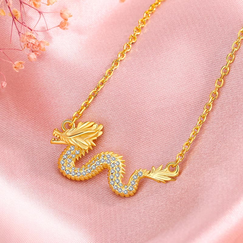 Collier avec pendentif porte-bonheur en argent sterling 925 avec Buddha Stones Année du Dragon