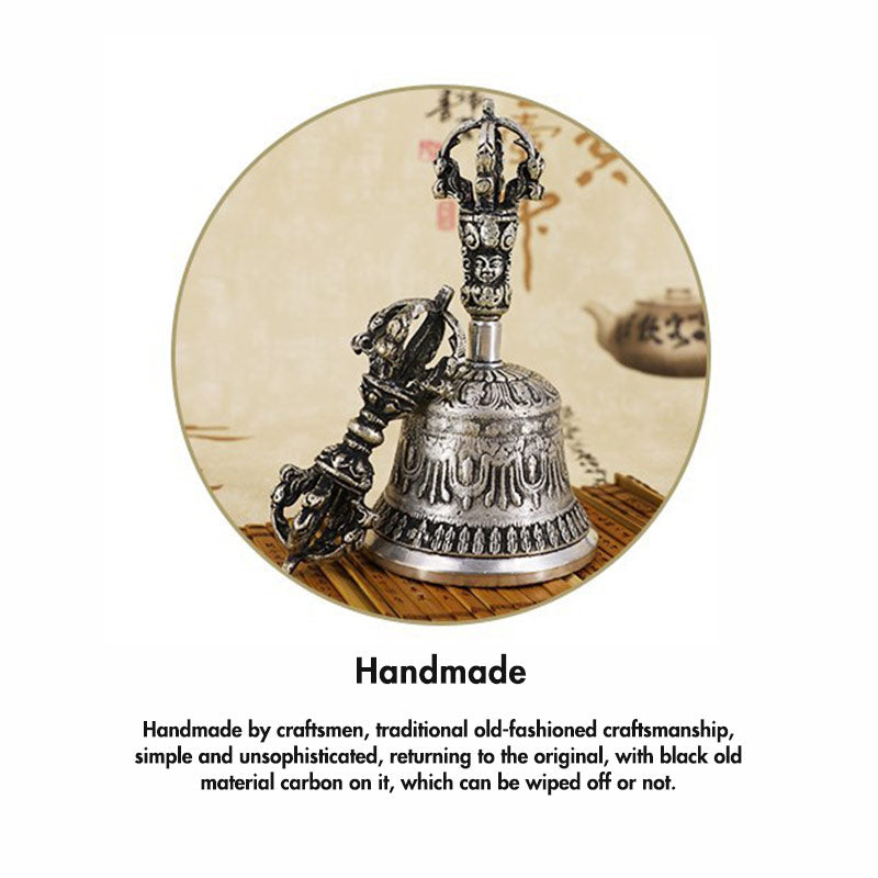 Ensemble de décoration en cuivre avec cloche de méditation tibétaine et vajra dorje Buddha Stones - image 17