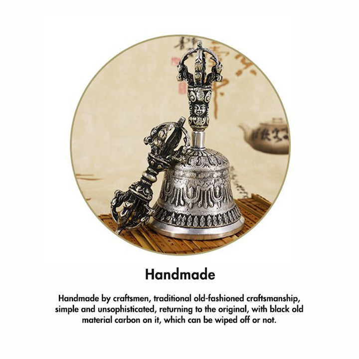 Ensemble de décoration en cuivre avec cloche de méditation tibétaine et vajra dorje Buddha Stones - image 17