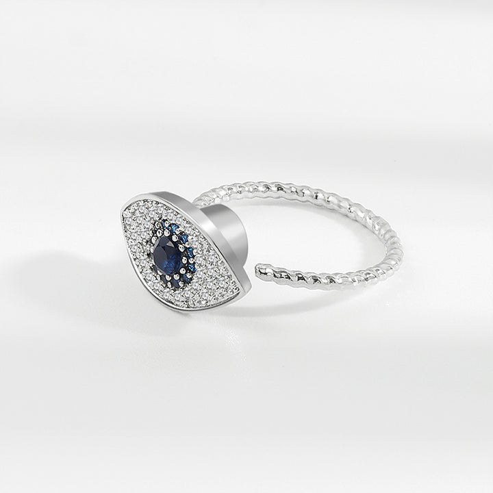 Bague rotative en argent sterling 925 avec protection contre le mauvais œil