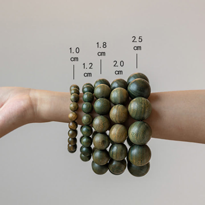 Bracelet Tibétain apaisant en bois de santal vert