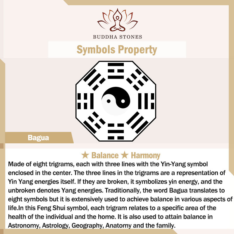 Bracelet d'équilibre Bagua Yin Yang en argent sterling 999 Buddha Stones