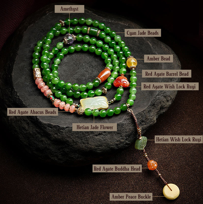 Bracelet Mala Buddha Stones