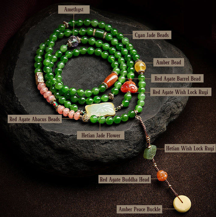 Bracelet Mala Buddha Stones