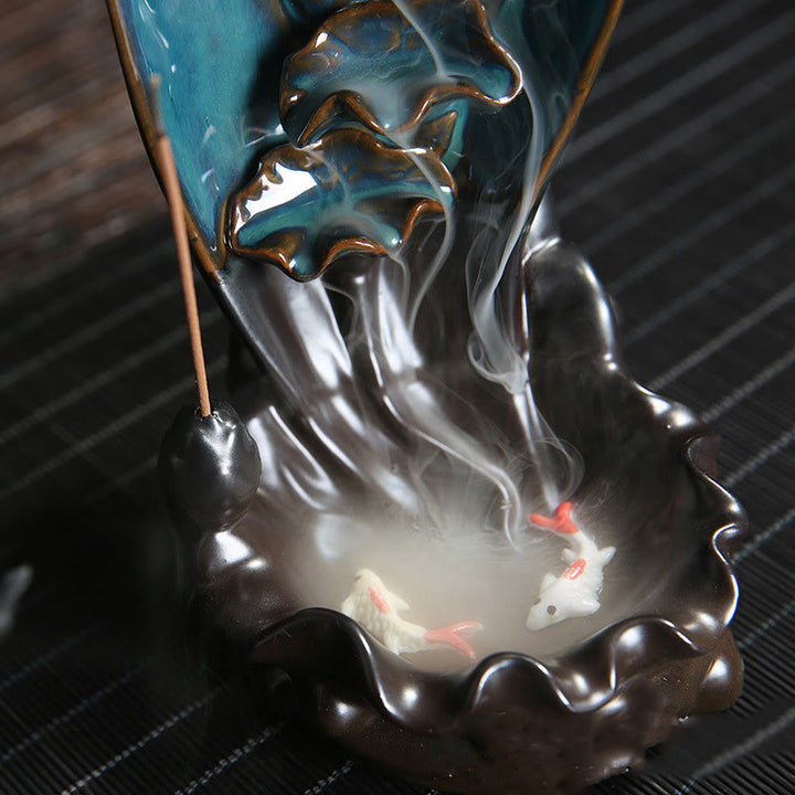 Brûleur d'encens à cascade Buddha Stones Porte-encens à reflux