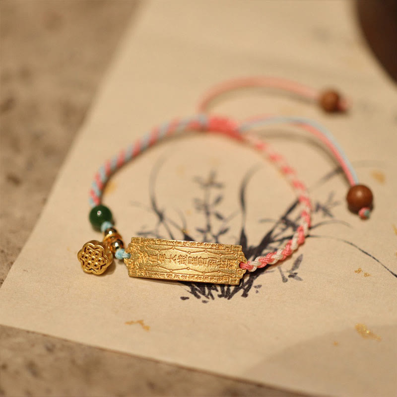 Bracelet tressé porte-bonheur en argent sterling 925 fait à la main avec Buddha Stones et corde multicolore - Bracelet Lotus Rose et Bleu (Tour de poignet 14-20 cm) - image 0