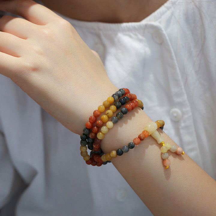 Bracelet Mala de protection en agate rouge naturelle de 108 Buddha Stones