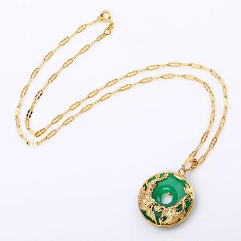 Collier de prospérité en jade naturel Buddha Stones