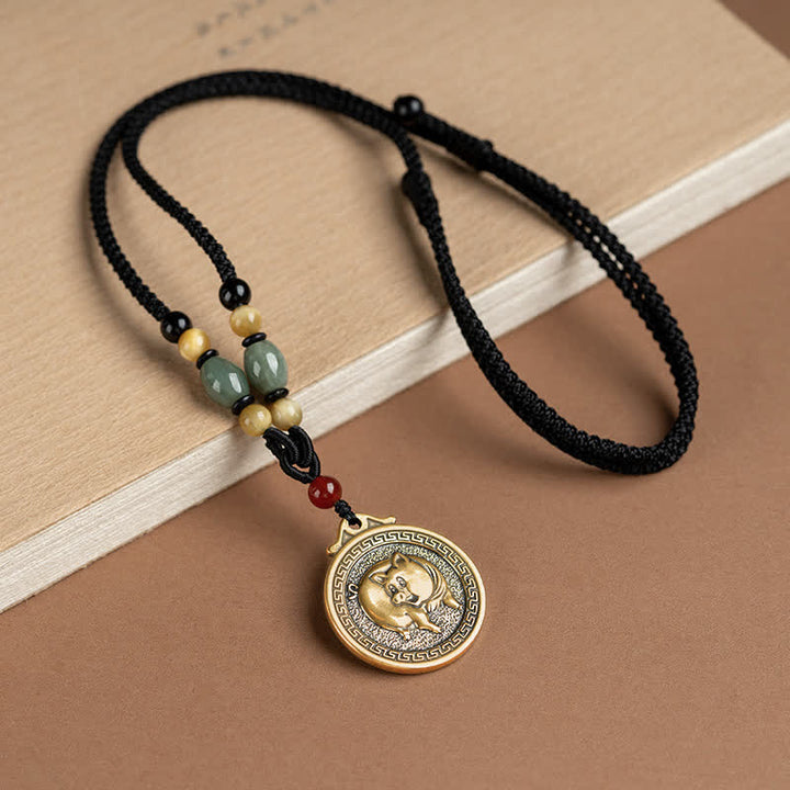 Collier avec pendentif et 12 bénédictions du zodiaque chinois - Cochon - image 24
