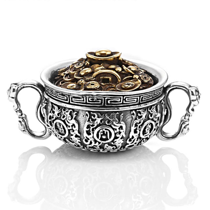 Collier pendentif en lingots de cuivre avec bol au trésor en Buddha Stones