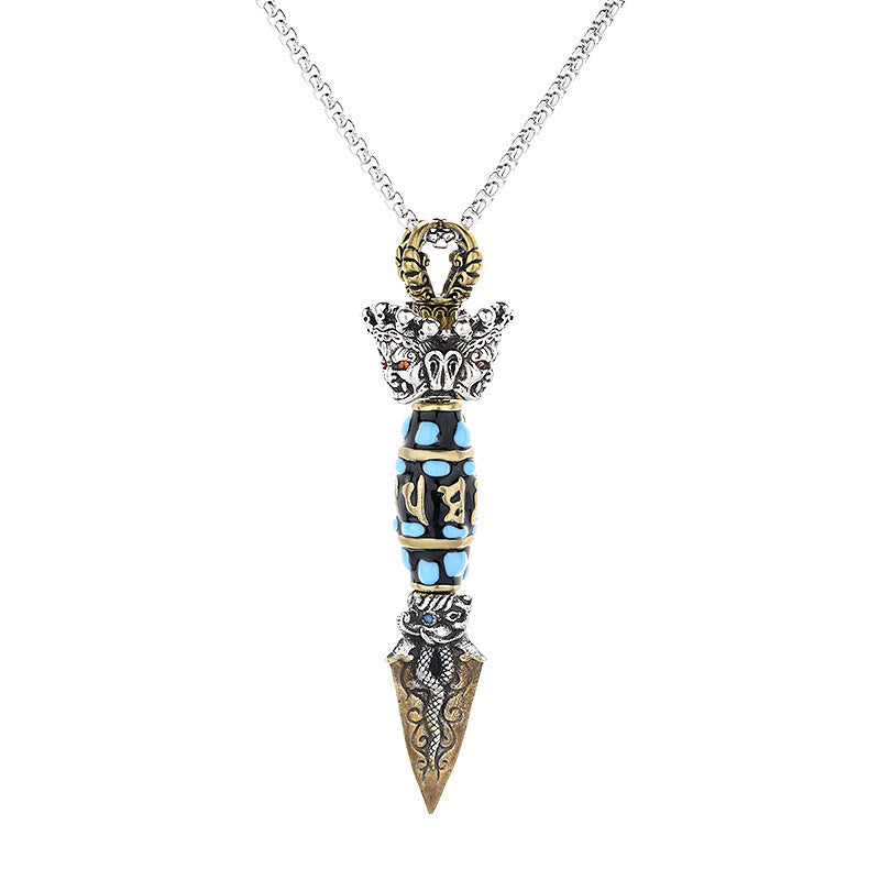 Buddha Stones Tibet Om Mani Padme Hum Dzi Perle Dorje Vajra Motif Richesse Collier Pendentif Rotatif - image 6