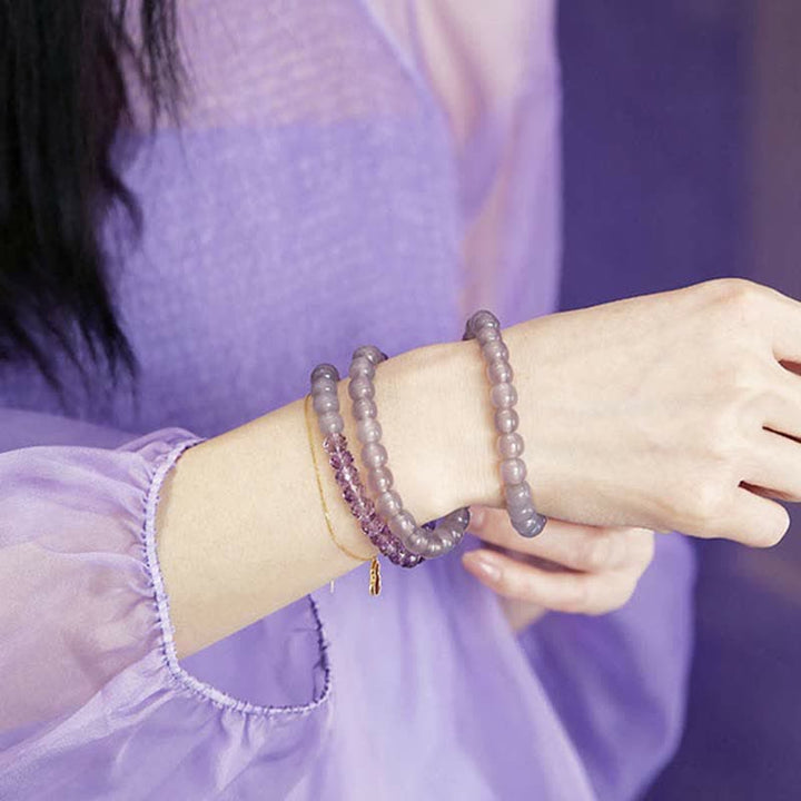 Bracelet de guérison et de méditation en cristal d'améthyste naturelle