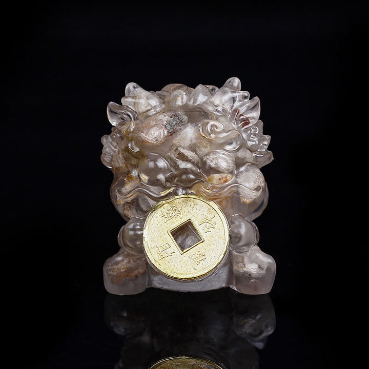 Buddha Stones faites à la main, jolie pièce d'or PiXiu, cristal Fengshui, énergie, richesse, fortune, décoration de la maison