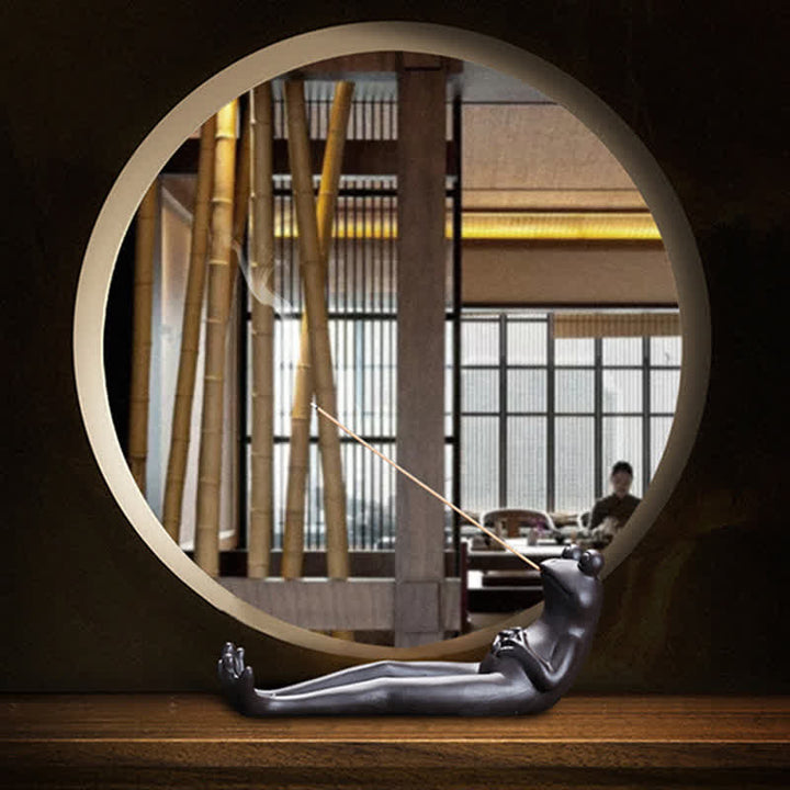 Brûleur d'encens en céramique pour guérison spirituelle en forme de grenouille de méditation - image 8