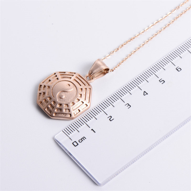 Collier pendentif en acier titane Bagua Yin Yang Balance - image 13