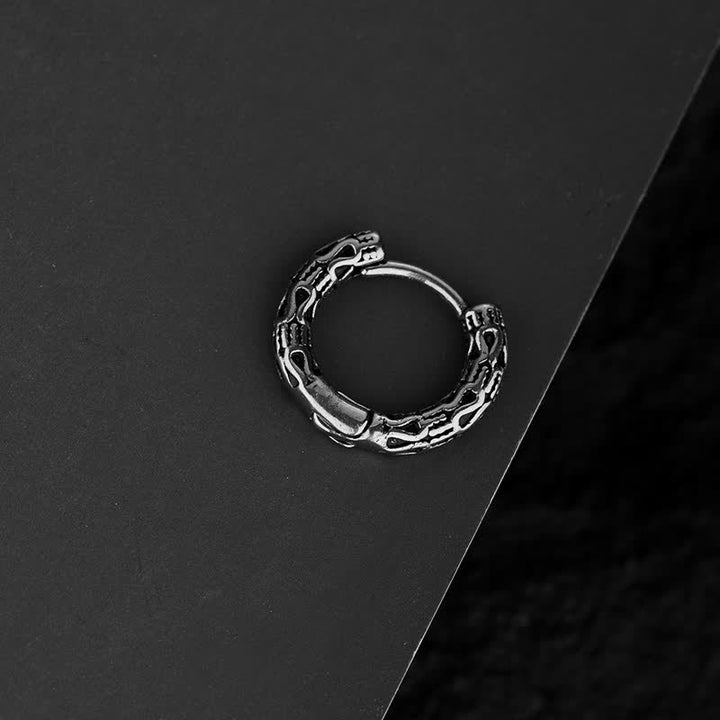 Boucles d'oreilles d'équilibre en acier titane à motif rétro