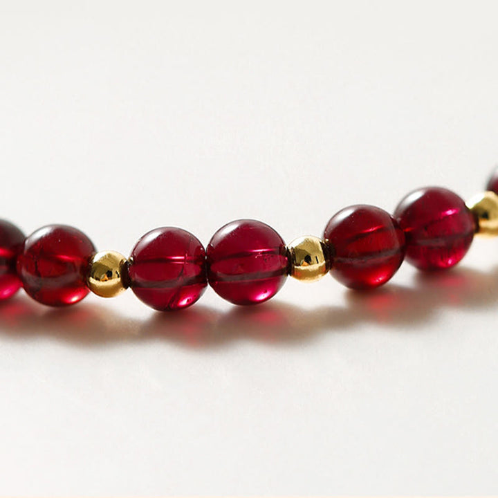 Bracelet Buddha Stones en or 14 carats avec grenat naturel et cinabre - image 8