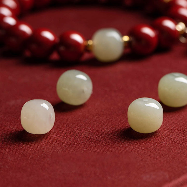 Bracelet de protection et de guérison en jade cinabre et Buddha Stones