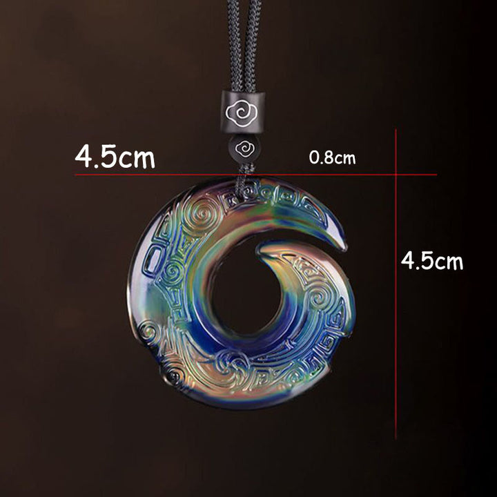 Le changement de couleur améliore la chance et le motif de conception du pendentif en cristal Liuli