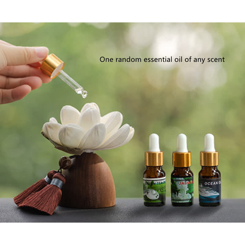 Décorations de guérison apaisantes en forme de fleur de Bouddha en bois de pêcher noir