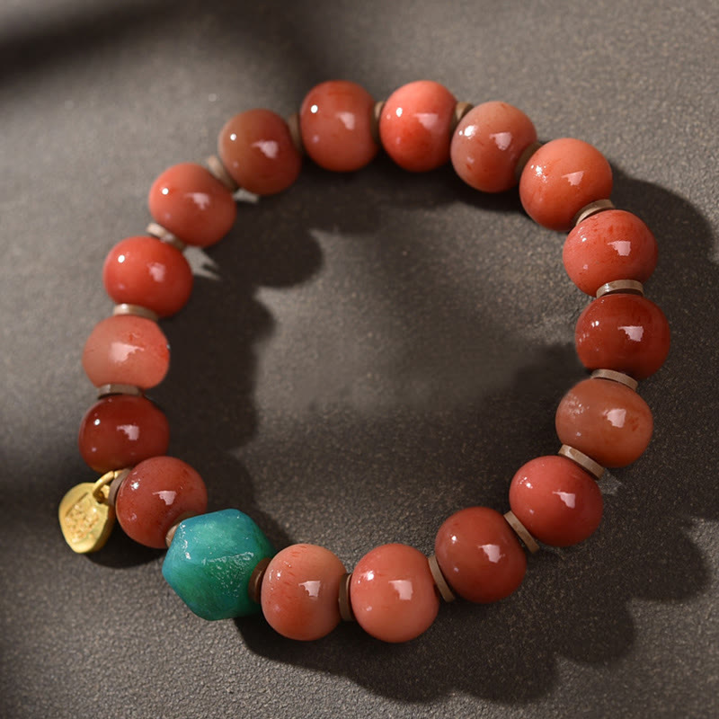 Bracelet porte-bonheur tibétain en perles dzi en Buddha Stones