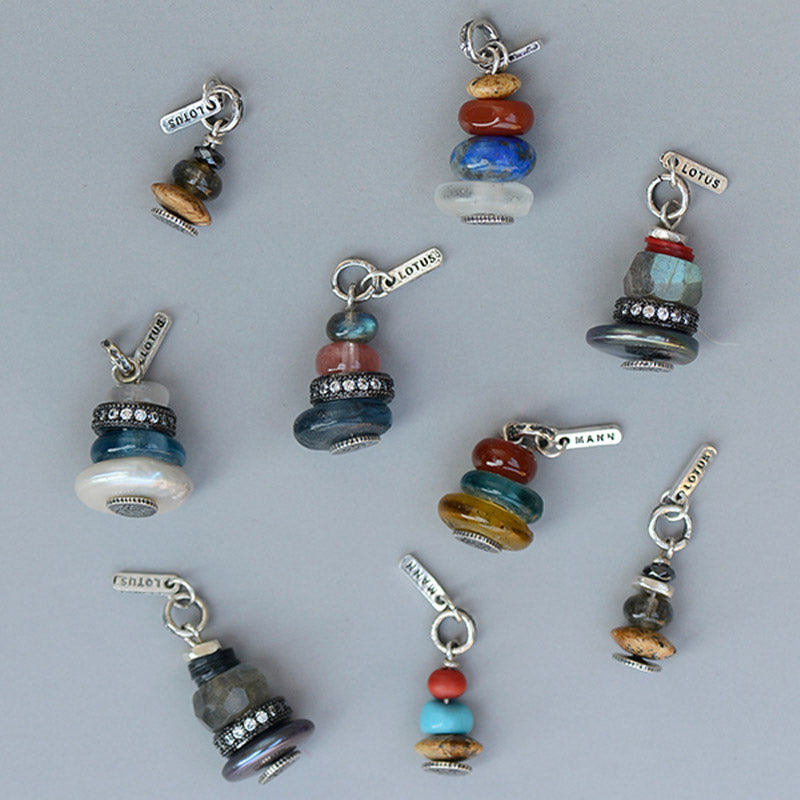 Collier pendentif calme en Buddha Stones Zen Cairn Labradorite Divers cristaux - image 5