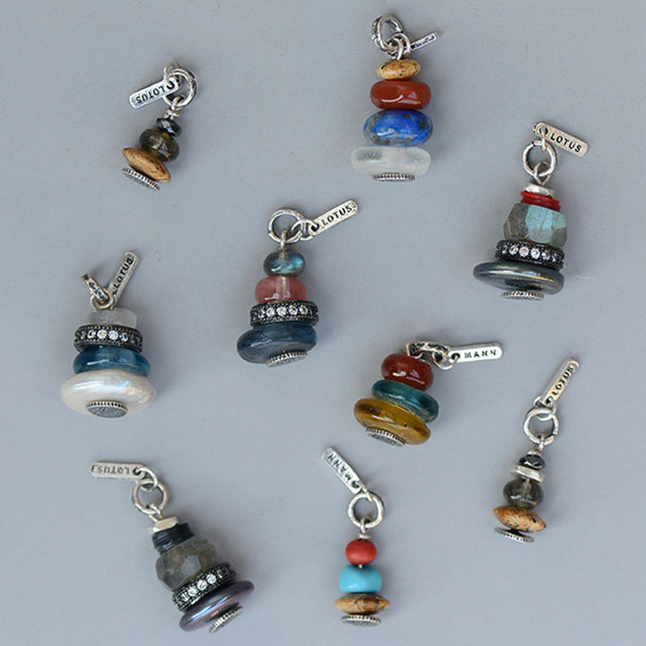 Collier pendentif calme en Buddha Stones Zen Cairn Labradorite Divers cristaux - image 4