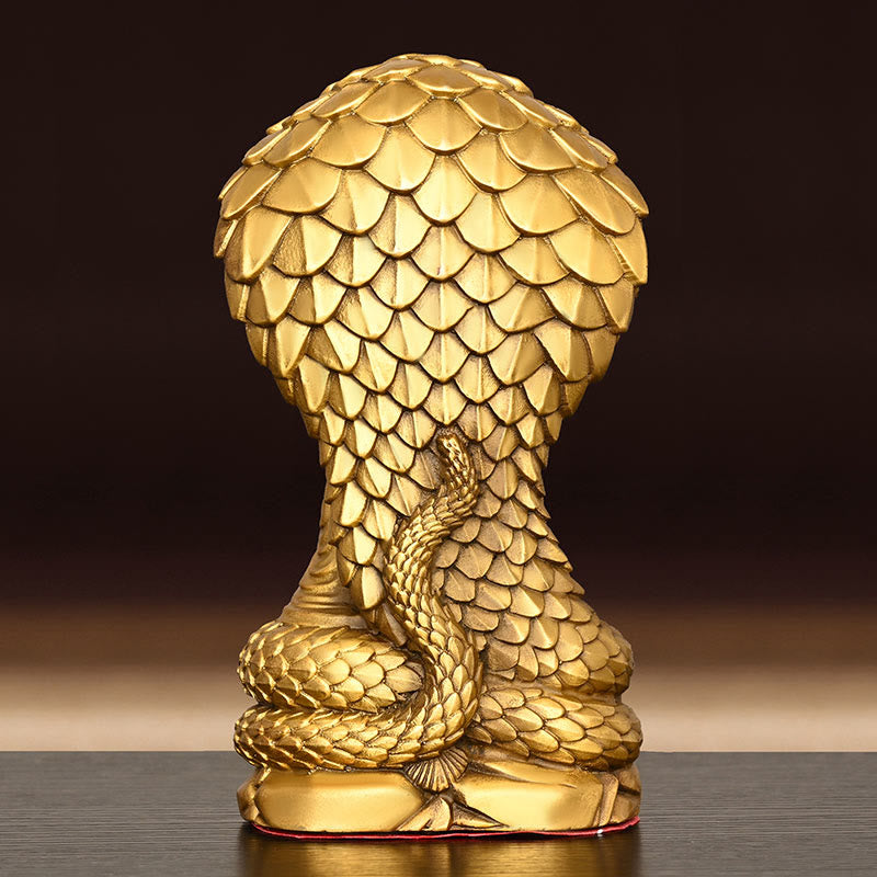 Buddha Stones Bouddha Shakyamuni Figurine de serpent Sérénité Statue en cuivre Offrande à la maison Décoration - image 3