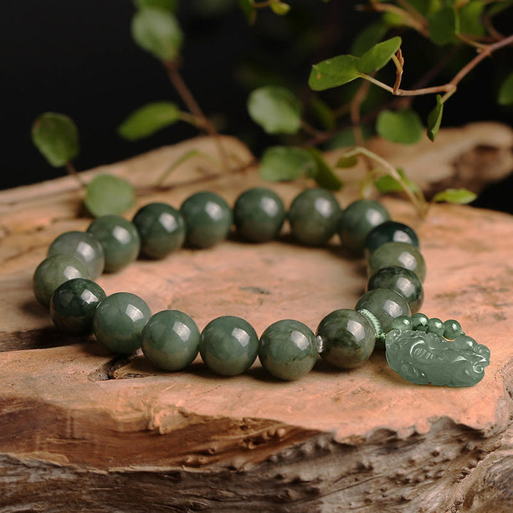 Bracelet de prospérité PiXiu en jade tibétain