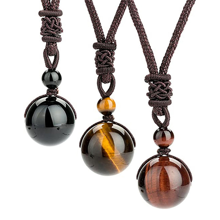 Collier de protection en œil de tigre tibétain Buddha Stones