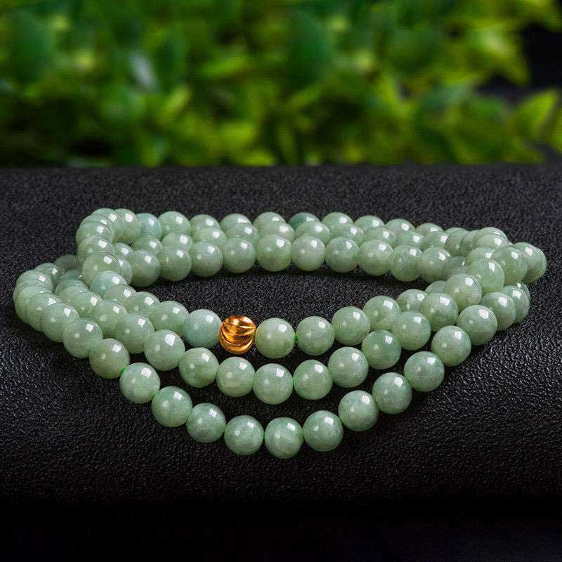 Bracelet Mala porte-bonheur en jade 108 perles