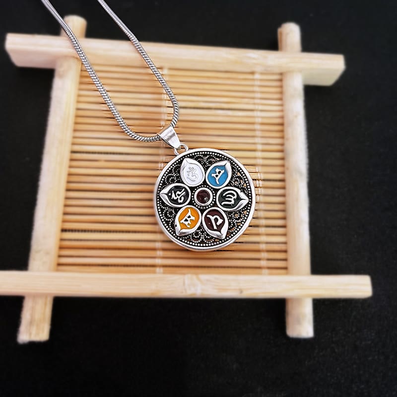Buddha Stones tibétaines Om Mani Padme Hum pureté collier pendentif - image 4
