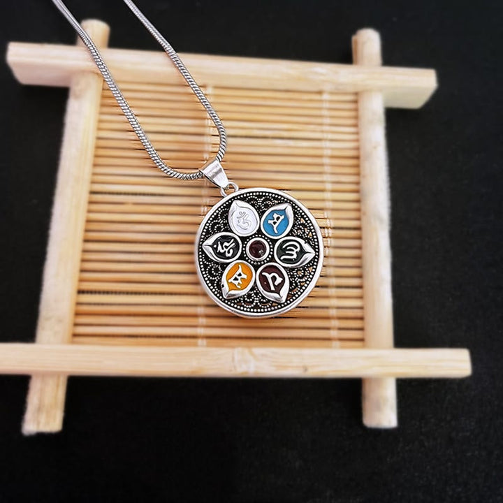 Buddha Stones tibétaines Om Mani Padme Hum pureté collier pendentif - image 4