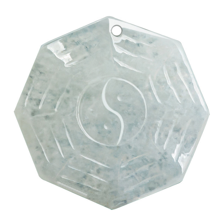 Pendentif collier porte-bonheur en Jade naturel Bagua Yin Yang - image 9