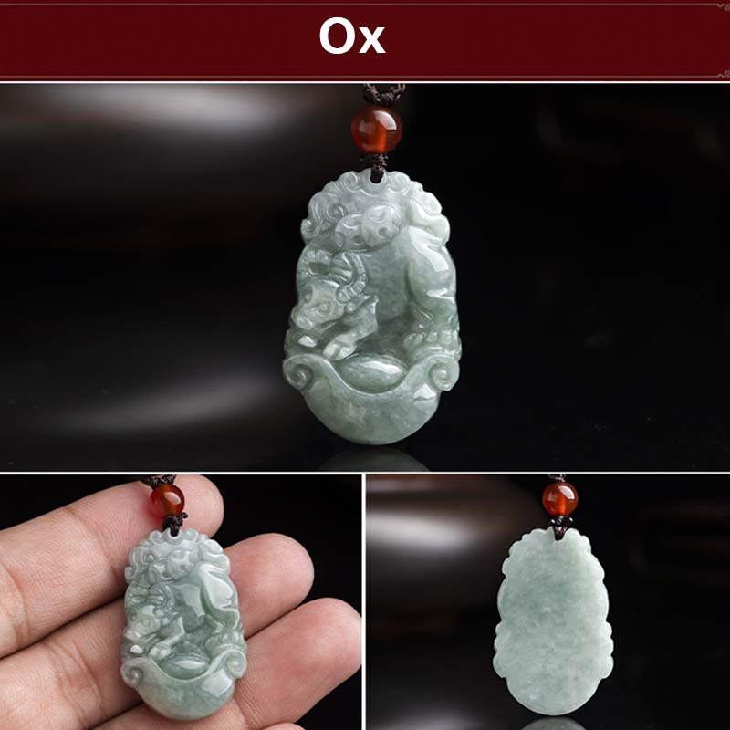 Collier avec pendentif en jade naturel et Buddha Stones représentant les 12 signes du zodiaque chinois - image 8