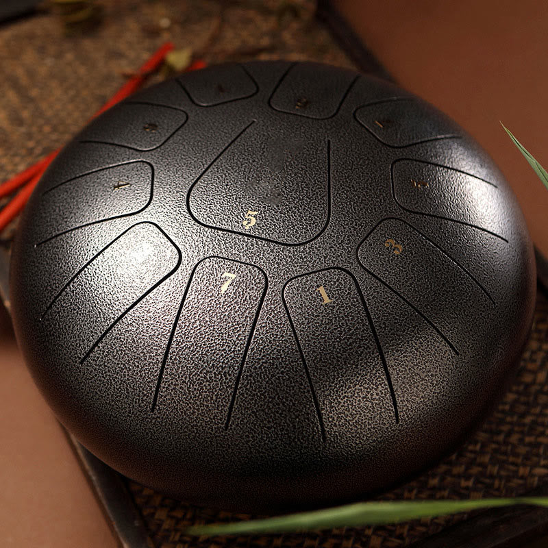 Buddha Stones Steel Tongue Drum Kit de batterie de yoga de méditation de pleine conscience de guérison sonore 11 notes 8 pouces