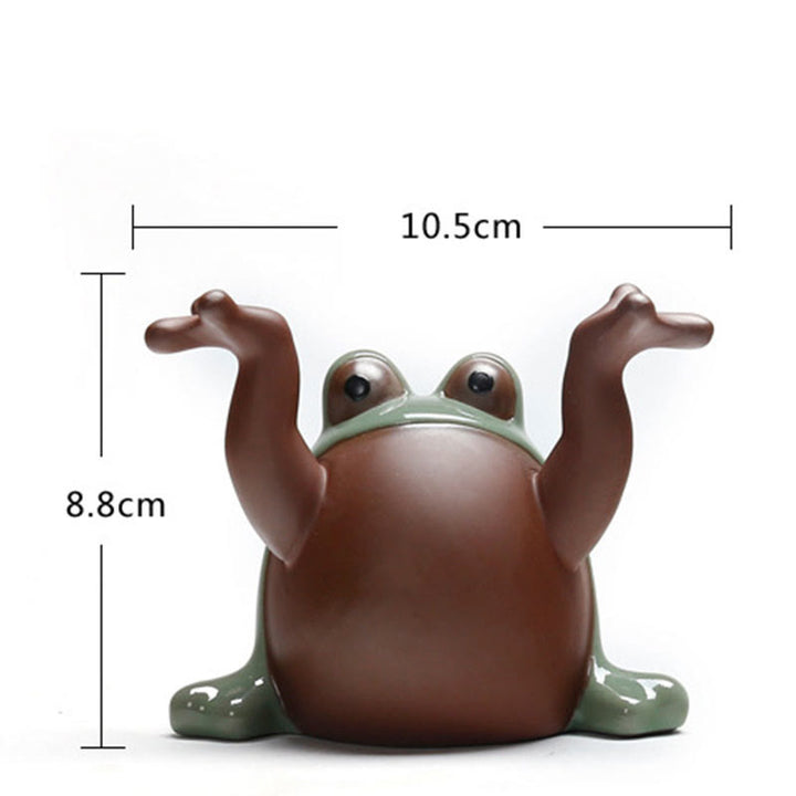 Figurine de grenouille porte-bonheur en céramique pour animal de compagnie, Buddha Stones FengShui, richesse, décoration