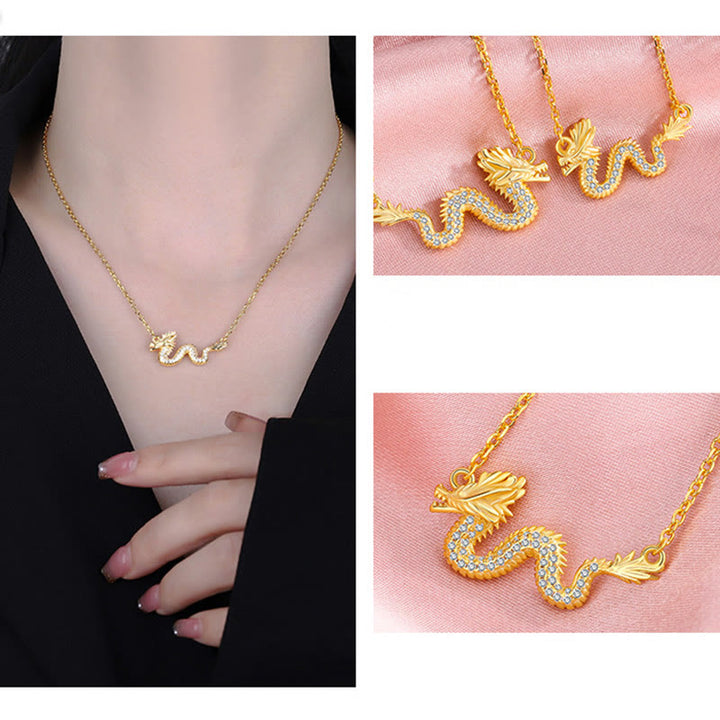 Collier avec pendentif porte-bonheur en argent sterling 925 avec Buddha Stones Année du Dragon