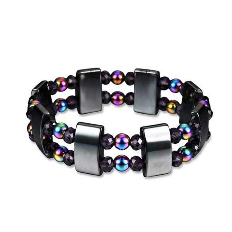 Bracelet de bien-être en hématite arc-en-ciel Buddha Stones