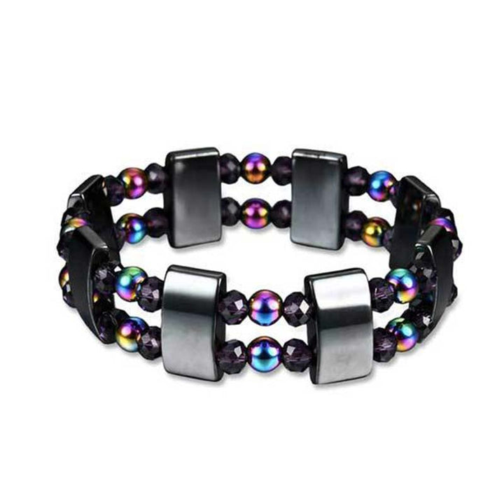 Bracelet de bien-être en hématite arc-en-ciel Buddha Stones